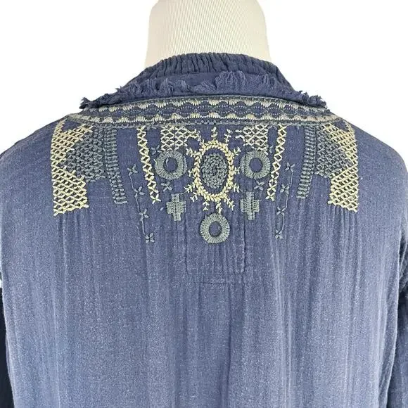 Johnny Was Rhan Boho Gauze Embroidered Dress - Picture 9 of 11